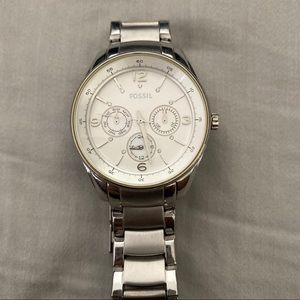 Silver Fossil Watch